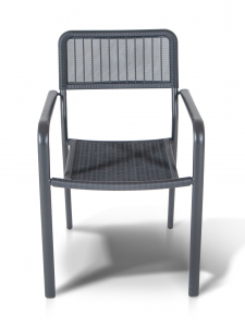 Кресло пластиковое плетеное 4SIS Фоджа алюминий, пластик темно-серый Фото 2