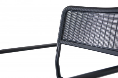 Кресло пластиковое плетеное 4SIS Фоджа алюминий, пластик темно-серый Фото 4