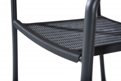 Кресло пластиковое плетеное 4SIS Фоджа алюминий, пластик темно-серый Фото 5