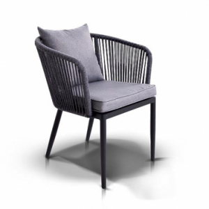 Кресло плетеное 4SIS Монако металл, канат, ткань темно-серый Фото 2
