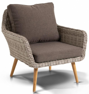 Кресло плетеное 4SIS Прованс алюминий, искусственный ротанг, ткань светло-серый Фото 1