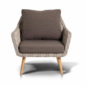 Кресло плетеное 4SIS Прованс алюминий, искусственный ротанг, ткань светло-серый Фото 2