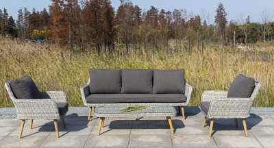 Комплект плетеной мебели 4SIS Прованс алюминий, искусственный ротанг, ткань светло-серый Фото 3