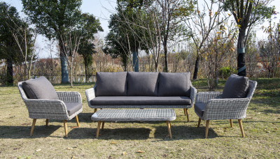 Комплект плетеной мебели 4SIS Прованс алюминий, искусственный ротанг, ткань светло-серый Фото 8