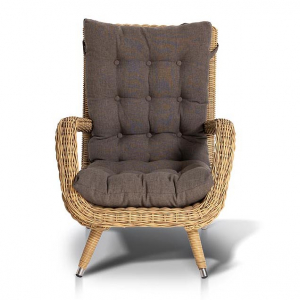 Кресло плетеное 4SIS Толедо алюминий, искусственный ротанг, ткань соломенный Фото 2