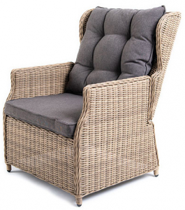 Кресло раскладное плетеное 4SIS Форио алюминий, искусственный ротанг, ткань соломенный Фото 1