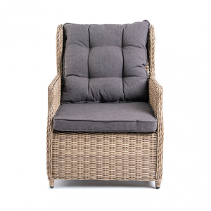 Кресло раскладное плетеное 4SIS Форио алюминий, искусственный ротанг, ткань соломенный Фото 5