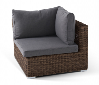 Комплект плетеной мебели 4SIS Лунго Лаунж алюминий, искусственный ротанг, ткань коричневый Фото 4