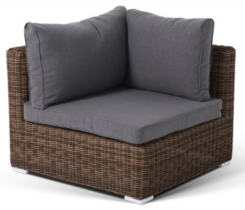 Комплект плетеной мебели 4SIS Лунго Лаунж алюминий, искусственный ротанг, ткань коричневый Фото 5
