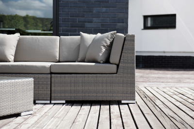Комплект плетеной мебели 4SIS Беллуно алюминий, искусственный ротанг, ткань серо-коричневый Фото 7