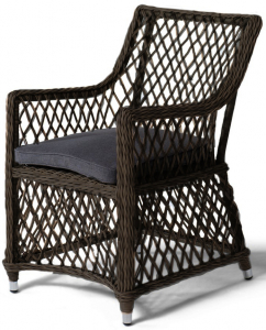 Кресло плетеное 4SIS Латте алюминий, искусственный ротанг, ткань коричневый Фото 1