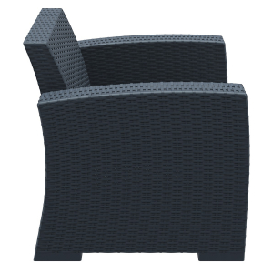 Кресло пластиковое плетеное с подушками Siesta Contract Monaco Lounge стеклопластик, полиэстер антрацит Фото 6