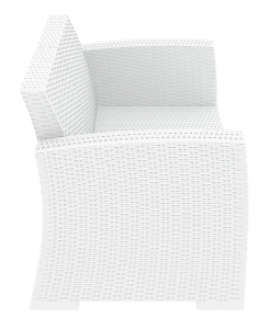 Диван пластиковый плетеный двухместный с подушками Siesta Contract Monaco Lounge стеклопластик, полиэстер белый Фото 6