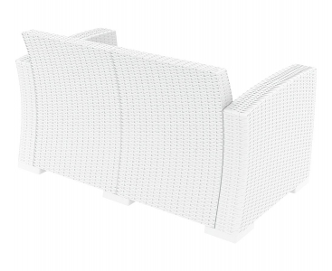Диван пластиковый плетеный двухместный с подушками Siesta Contract Monaco Lounge стеклопластик, полиэстер белый Фото 7