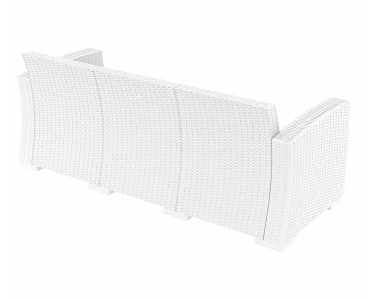 Диван пластиковый плетеный трехместный с подушками Siesta Contract Monaco Lounge XL стеклопластик, полиэстер белый Фото 7