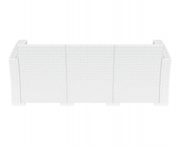 Диван пластиковый плетеный трехместный с подушками Siesta Contract Monaco Lounge XL стеклопластик, полиэстер белый Фото 8