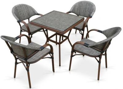 Комплект плетеной мебели Afina T130/C029-TX 70x70 4Pcs текстилен серо-бежевый Фото 5
