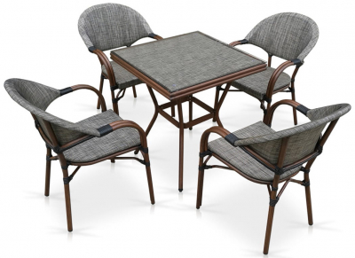 Комплект плетеной мебели Afina T130/C029-TX 70x70 4Pcs текстилен серо-бежевый Фото 1