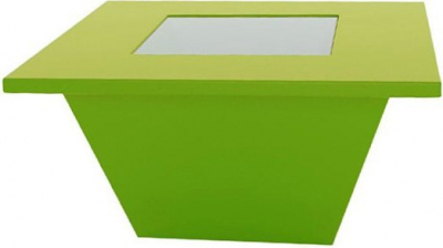 Стол-пуф пластиковый со стеклом SLIDE Bench Table Standard полиэтилен, закаленное стекло Фото 1