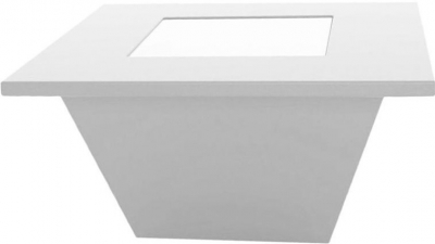 Стол-пуф пластиковый журнальный светящийся SLIDE Bench Table Lighting полиэтилен, закаленное стекло белый Фото 1
