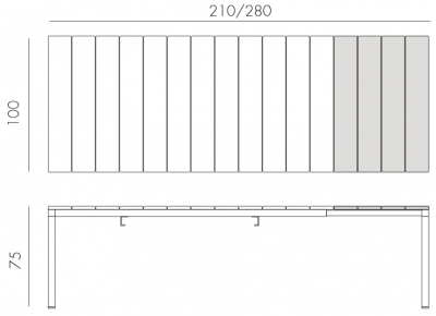 Стол металлический раздвижной Nardi Rio Alu 210 Extensibile алюминий белый Фото 2