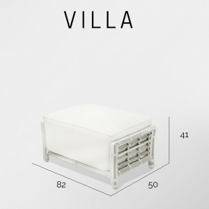 Банкетка плетеная с подушкой Skyline Design Villa алюминий, искусственный ротанг, sunbrella белый, бежевый Фото 4