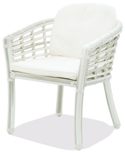 Кресло плетеное с подушками Skyline Design Villa алюминий, искусственный ротанг, sunbrella белый, бежевый Фото 1