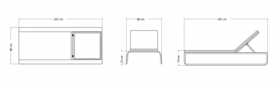 Лежак плетеный с матрасом Skyline Design Villa алюминий, искусственный ротанг, sunbrella белый, бежевый Фото 5