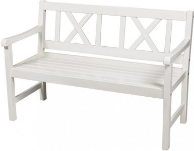 Скамейка деревянная двухместная Azzura Onsala сосна белый Фото 1