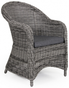 Кресло плетеное с подушкой BraFab Eads алюминий, искусственный ротанг, ткань серый Фото 1