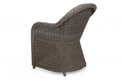 Кресло плетеное с подушкой BraFab Paulina алюминий, искусственный ротанг, ткань серый, темно-бежевый Фото 2