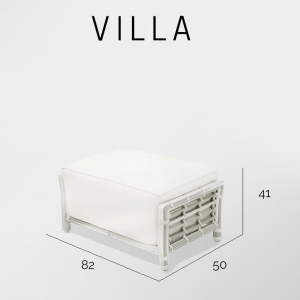 Банкетка плетеная с подушкой Skyline Design Villa алюминий, искусственный ротанг, sunbrella натуральный, бежевый Фото 4