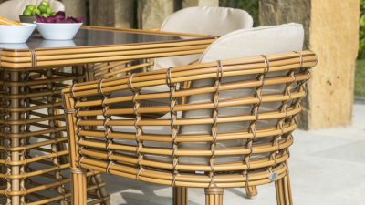 Кресло плетеное с подушками Skyline Design Villa алюминий, искусственный ротанг, sunbrella натуральный, бежевый Фото 6