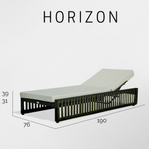 Лежак плетеный с матрасом Skyline Design Horizon алюминий, полиэстер, sunbrella черный, темно-серый, бежевый Фото 4