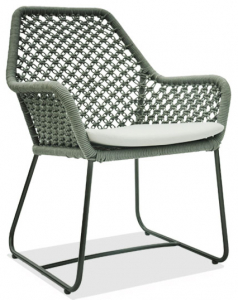 Кресло плетеное с подушкой Skyline Design Moma алюминий, полипропилен, sunbrella черный, антрацит, бежевый Фото 1