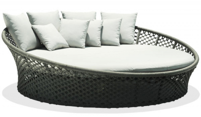 Лаунж-диван плетеный Skyline Design Moma алюминий, полипропилен, sunbrella черный, антрацит, бежевый Фото 1