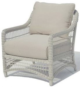 Кресло плетеное с подушками Skyline Design Arena алюминий, искусственный ротанг, sunbrella белый, бежевый Фото 1
