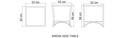 Столик плетеный со стеклом журнальный Skyline Design Arena алюминий, искусственный ротанг, закаленное стекло белый Фото 4
