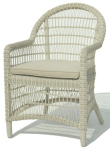 Кресло плетеное с подушкой Skyline Design Arena алюминий, искусственный ротанг, sunbrella белый, бежевый Фото 1