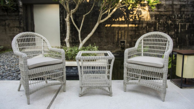 Кресло плетеное с подушкой Skyline Design Arena алюминий, искусственный ротанг, sunbrella белый, бежевый Фото 6