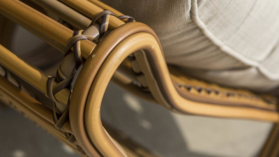 Кресло-качалка плетеное с подушками Skyline Design Taurus алюминий, искусственный ротанг, sunbrella натуральный, бежевый Фото 6