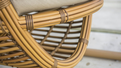 Кресло подвесное плетеное с подушками Skyline Design Heri алюминий, искусственный ротанг, sunbrella натуральный, бежевый Фото 8