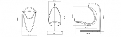 Кресло подвесное плетеное с подушкой Skyline Design Christy алюминий, искусственный ротанг, sunbrella белый, бежевый Фото 5