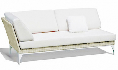 Модуль плетеный угловой левый  с подушками Skyline Design Brafta алюминий, искусственный ротанг, sunbrella белый, бежевый Фото 1