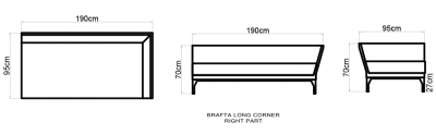 Модуль плетеный угловой левый  с подушками Skyline Design Brafta алюминий, искусственный ротанг, sunbrella белый, бежевый Фото 5