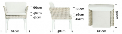 Кресло плетеное с подушками Skyline Design Brafta алюминий, искусственный ротанг, sunbrella белый, бежевый Фото 5