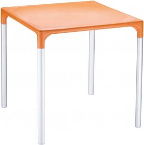 Стол пластиковый Siesta Contract Mango Alu алюминий, пластик оранжевый Фото 1