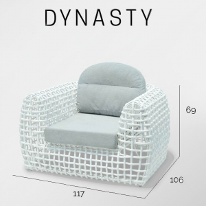 Кресло плетеное с подушками Skyline Design Dynasty алюминий, искусственный ротанг, sunbrella серый, бежевый Фото 4