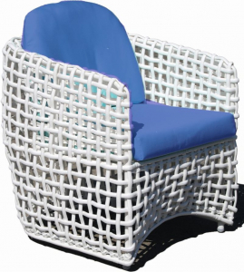 Кресло плетеное с подушками Skyline Design Dynasty алюминий, искусственный ротанг, sunbrella белый, бежевый Фото 1