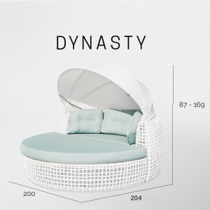 Лаунж-диван плетеный Skyline Design Dynasty алюминий, искусственный ротанг, sunbrella серый, бежевый Фото 4